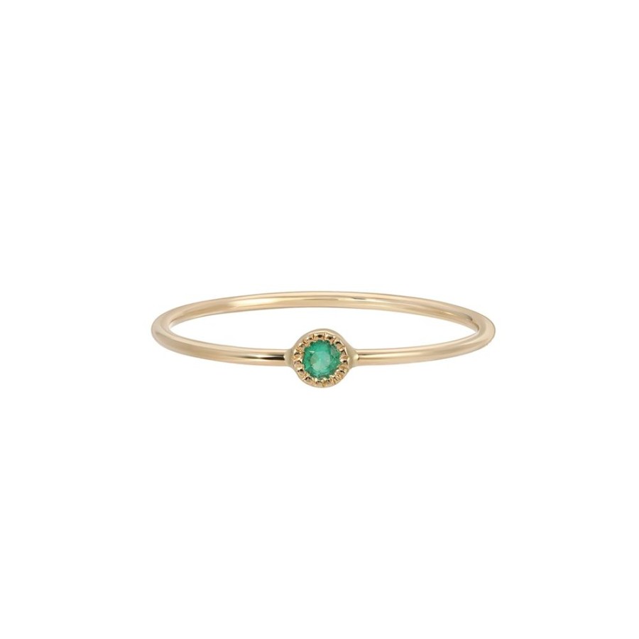 Jewelry Jennie Kwon | Round Emerald Moondrop Ring