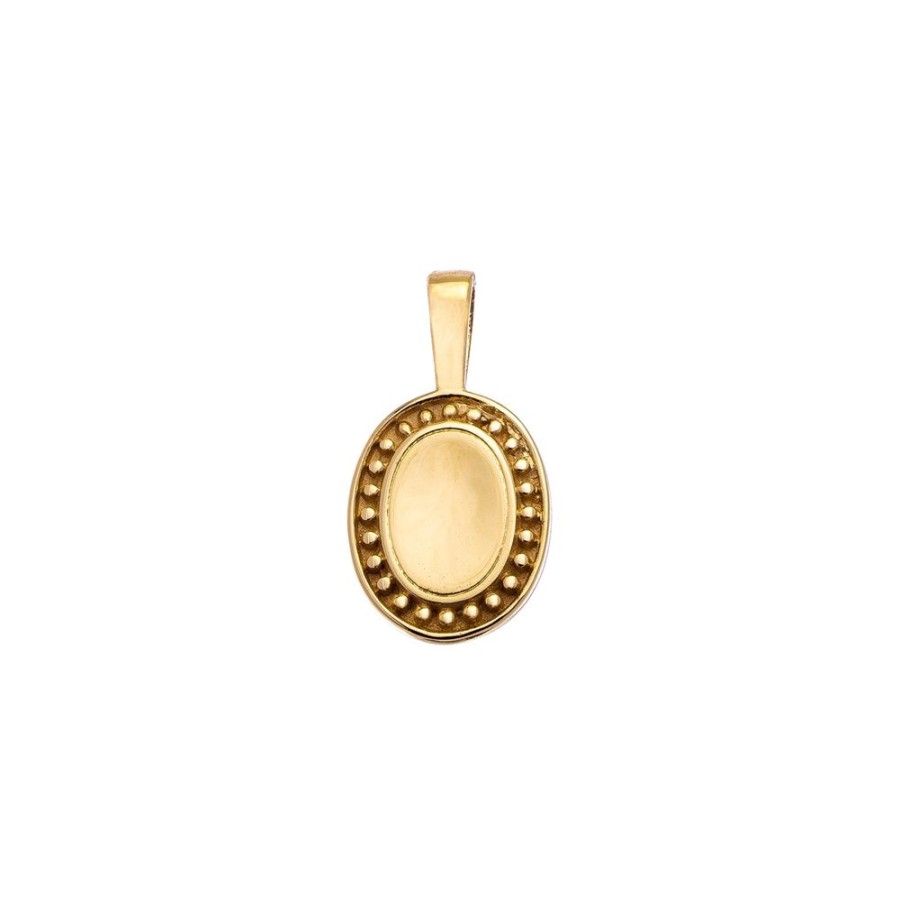 Jewelry Sethi Couture | P.S. Small Oval Charm - Yellow Gold