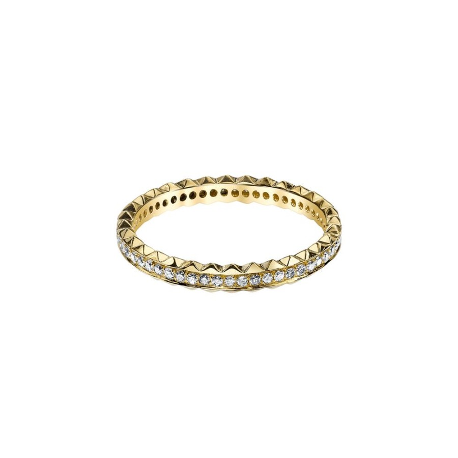 Jewelry Borgioni | Pyramid Diamond Band - Yellow Gold