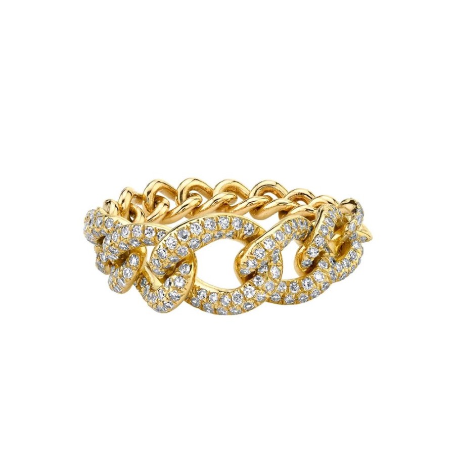 Jewelry SHAY | Gradual Diamond Link Ring - Yellow Gold