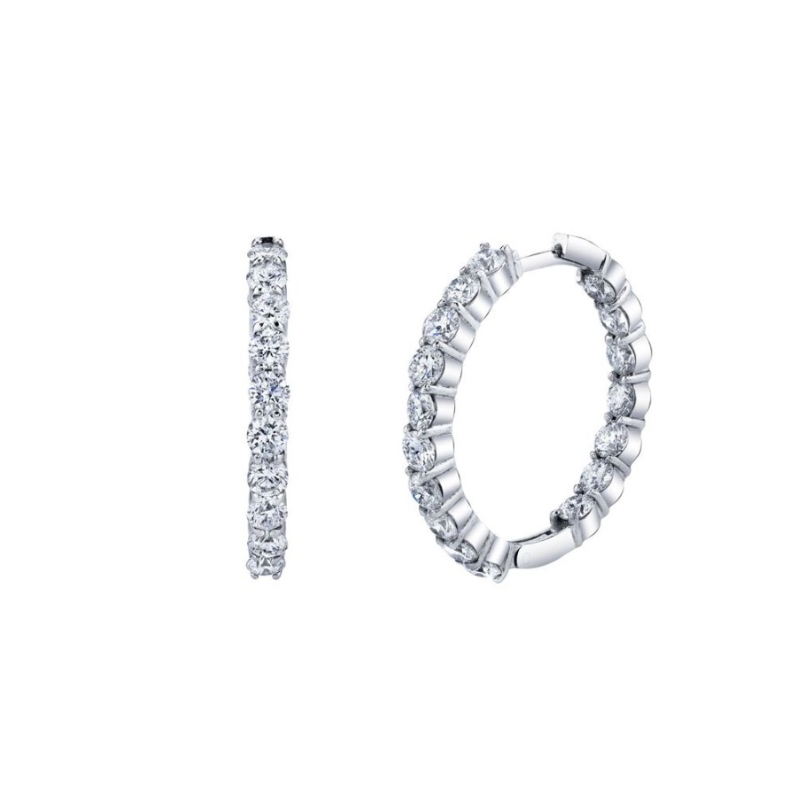 Jewelry SHAY | Round Diamond Hoops - White Gold