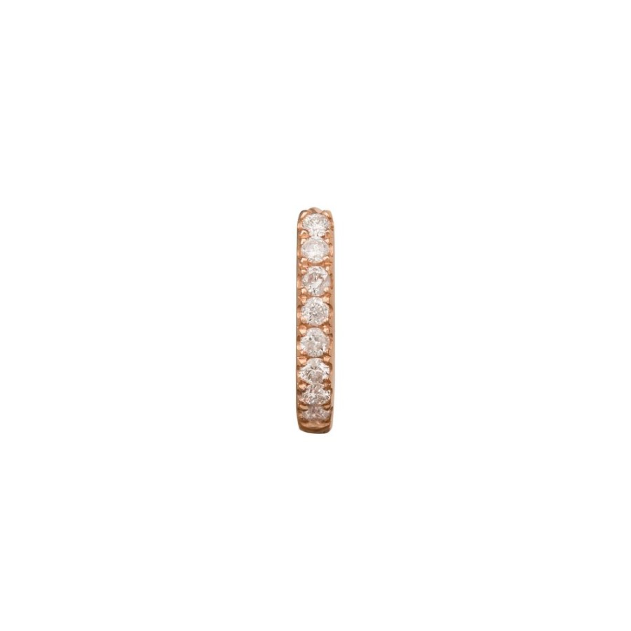 Jewelry Trouver | Half Paved Huggie 6.5Mm - Rose Gold