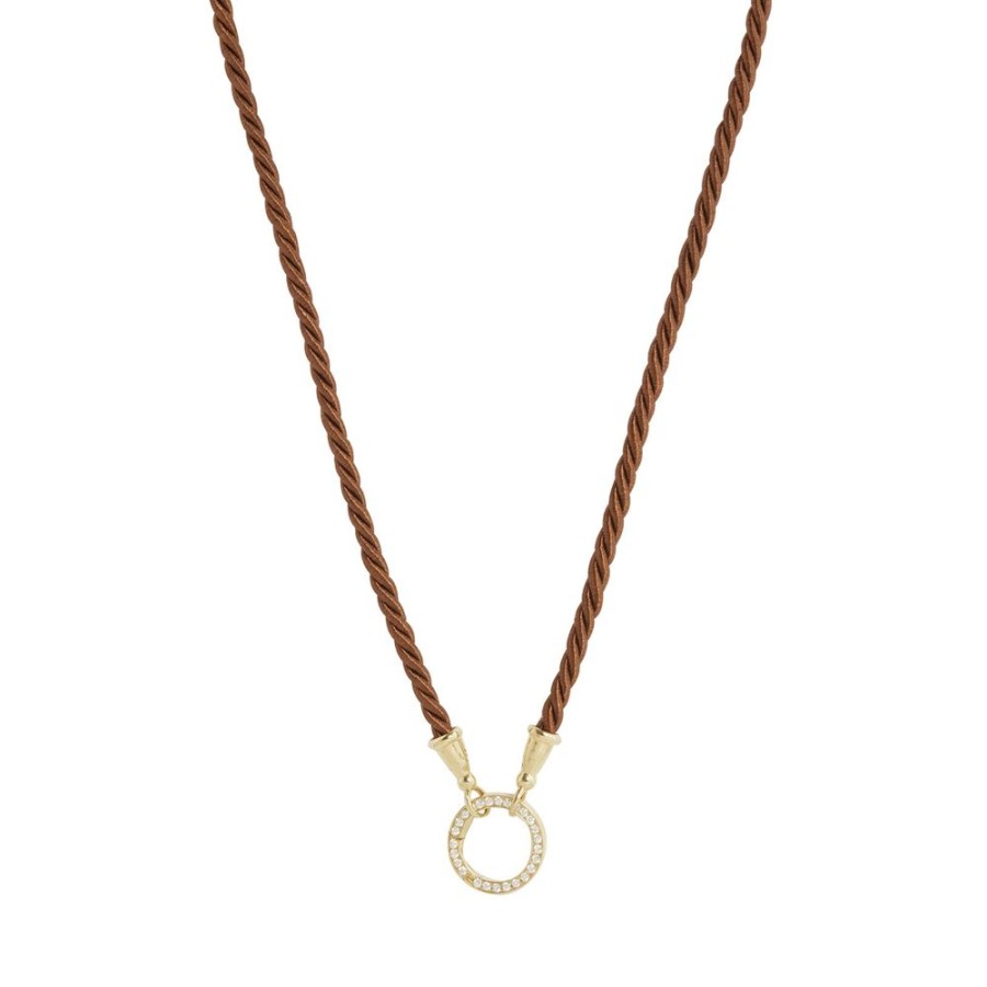 Jewelry Jenna Blake | Brown Chord Clasp Necklace