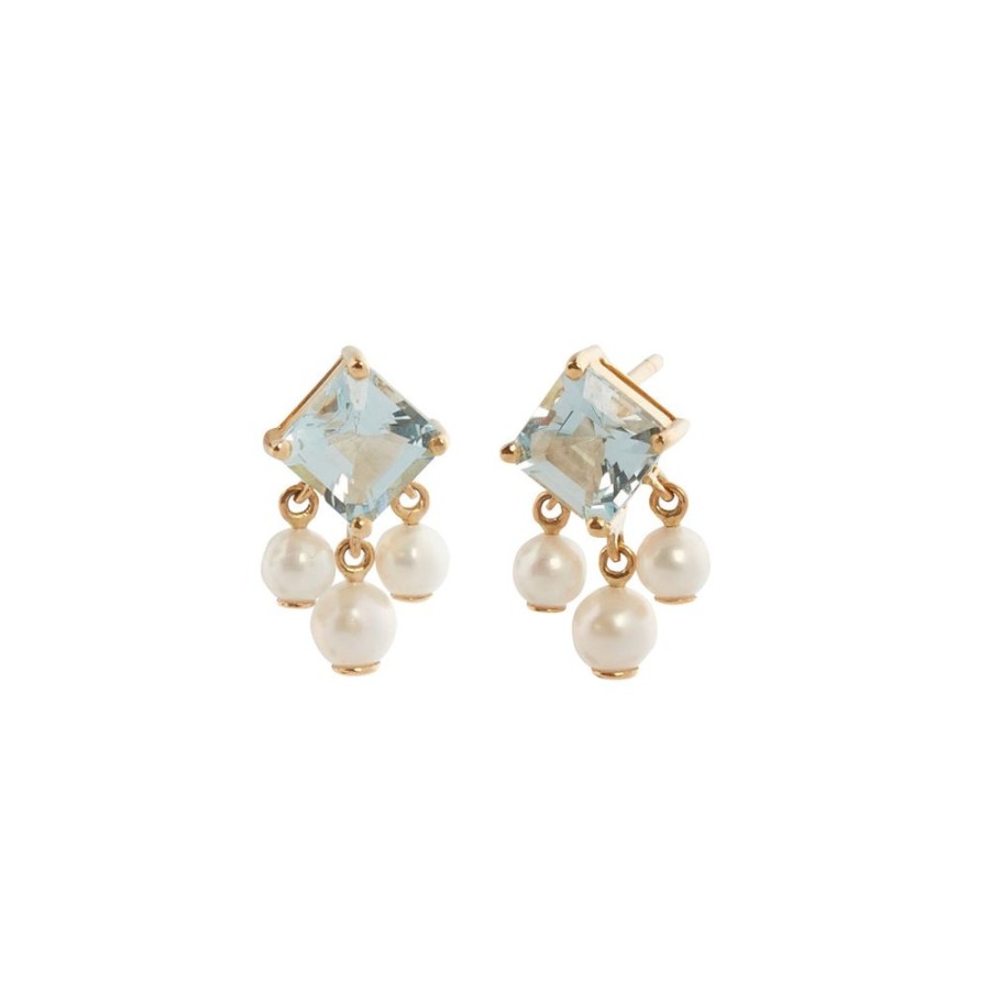 Jewelry YI Collection | Nymph Earrings - Aquamarine And Pearl