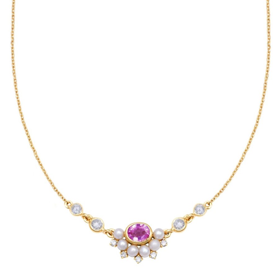 Jewelry Moksh | Kyoto Small Necklace - Pink Sapphire