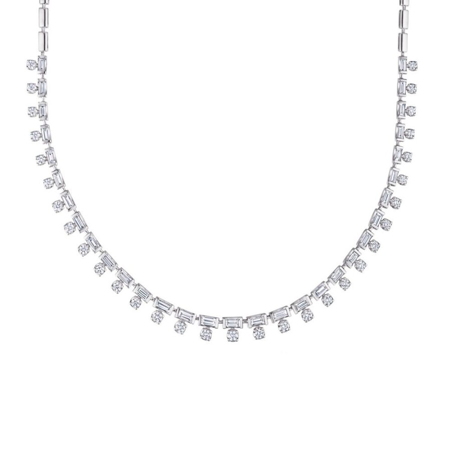 Jewelry Kwiat | Duet Fringe Necklace - White Gold