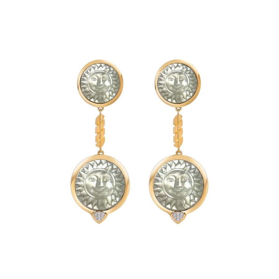 Jewelry Marina B | Soleil Long Earrings - Mother Of Pearl