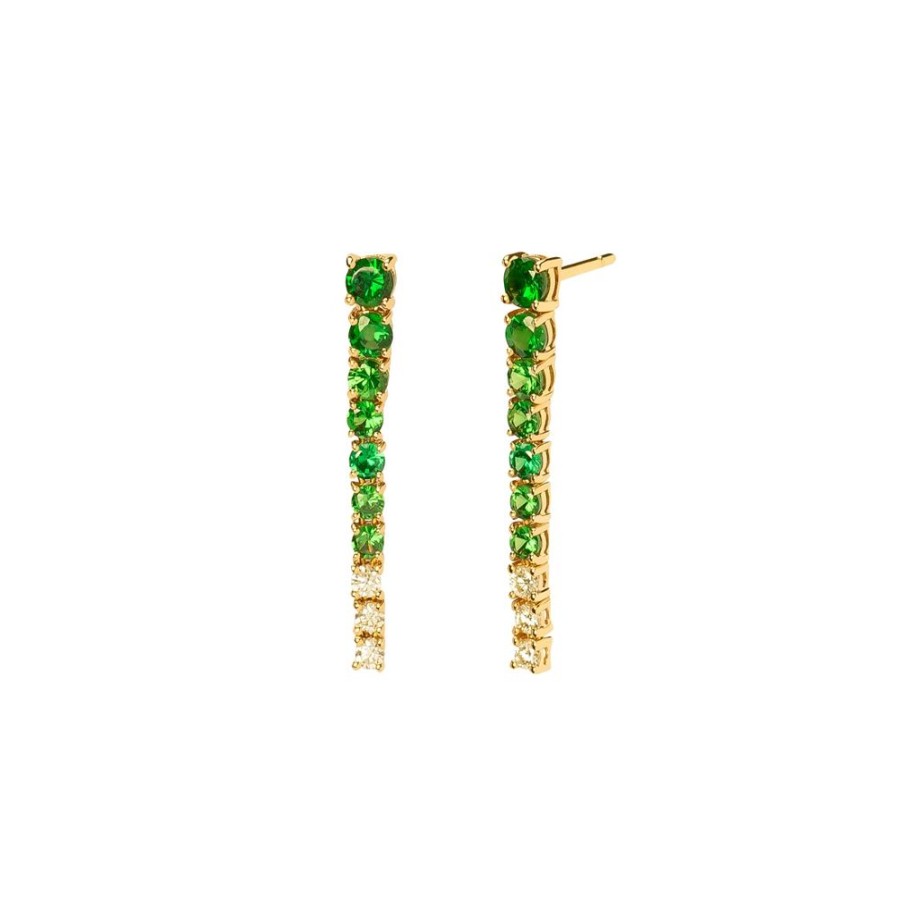 Jewelry YI Collection | Dream Link Earrings - Tsavorite & Canary Diamond