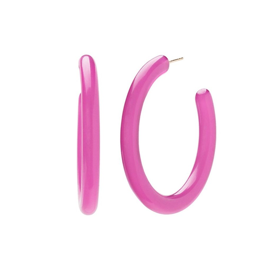 Jewelry Trouver | Large Fucshia Acrylic Hoops