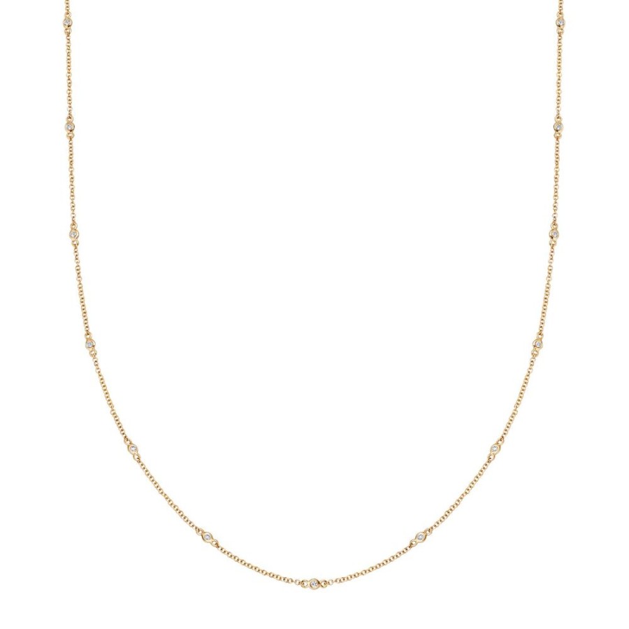 Jewelry Loquet | 18" Fine Diamond Chain Necklace - Yellow Gold