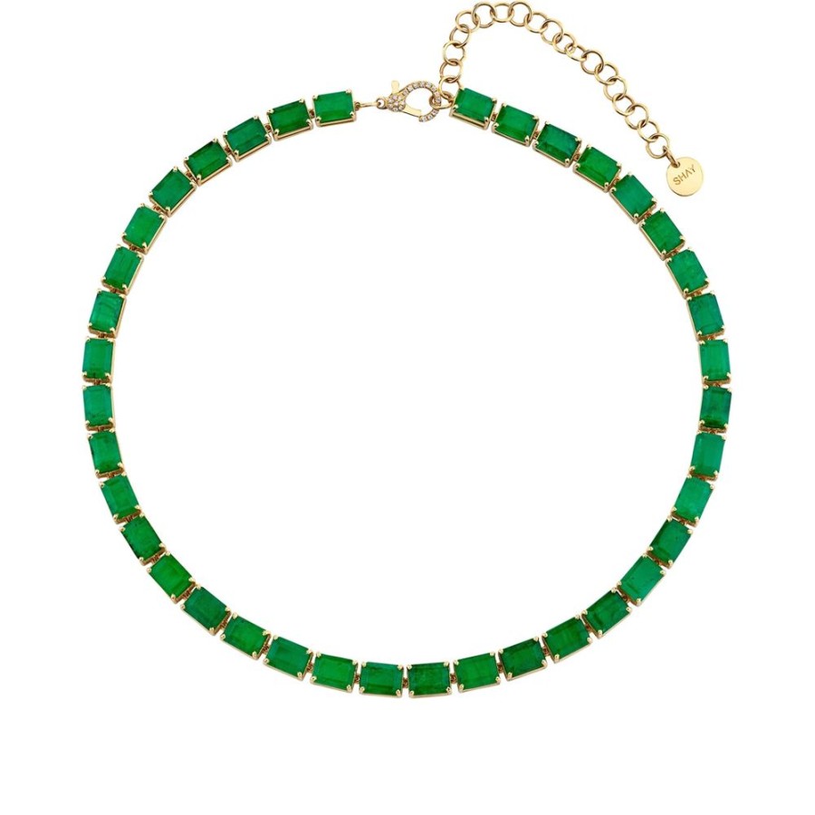 Jewelry SHAY | Jumbo Baguette Tennis Necklace - Emerald