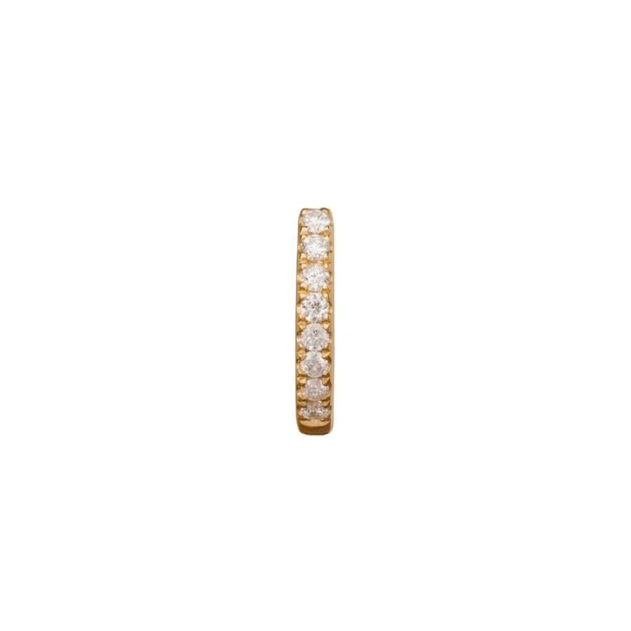 Jewelry Trouver | Half Paved Huggie 6.5Mm - Yellow Gold