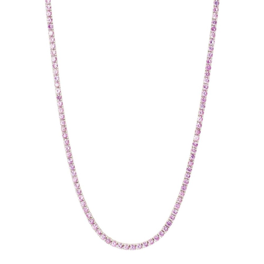 Jewelry Gerald & I | Line Necklace - Pink Sapphire