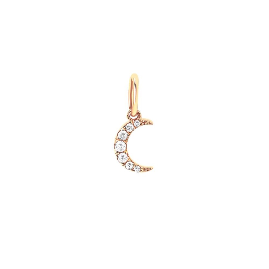 Jewelry EF Collection | Moon Diamond Pendant - Yellow Gold