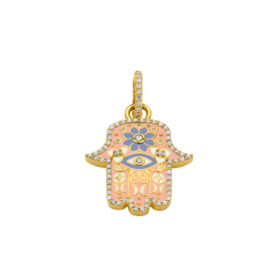 Jewelry Buddha Mama | Small Hamsa Pendant - Pink