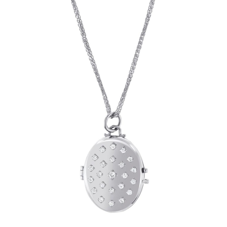 Jewelry Carbon & Hyde | Etoile Locket Necklace - White Gold