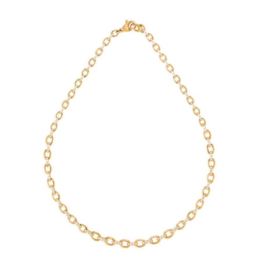 Jewelry Carbon & Hyde | Graduated Oval Link Necklace - Yellow Gold