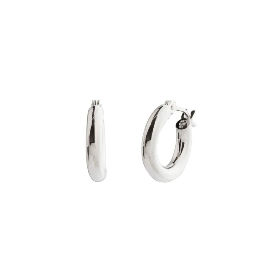 Jewelry BE Jewelry | Mini Shiny Lite Tube Hoops - 3Mm - White Gold