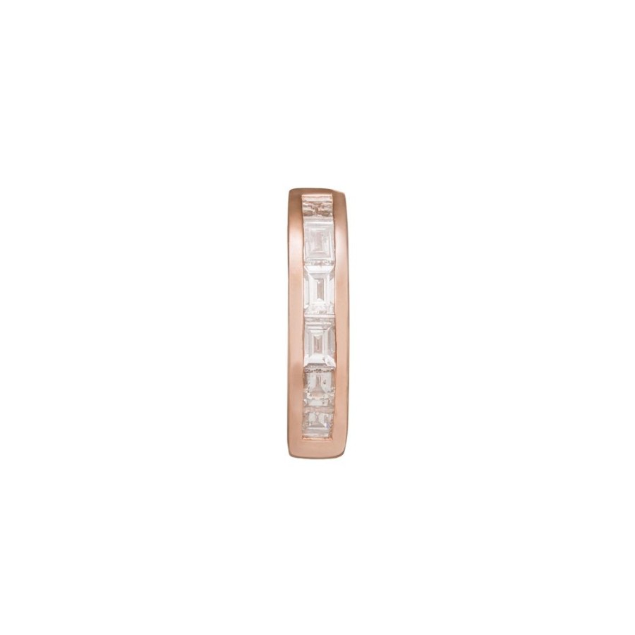 Jewelry Trouver | Half Baguette Huggie 8Mm - Rose Gold