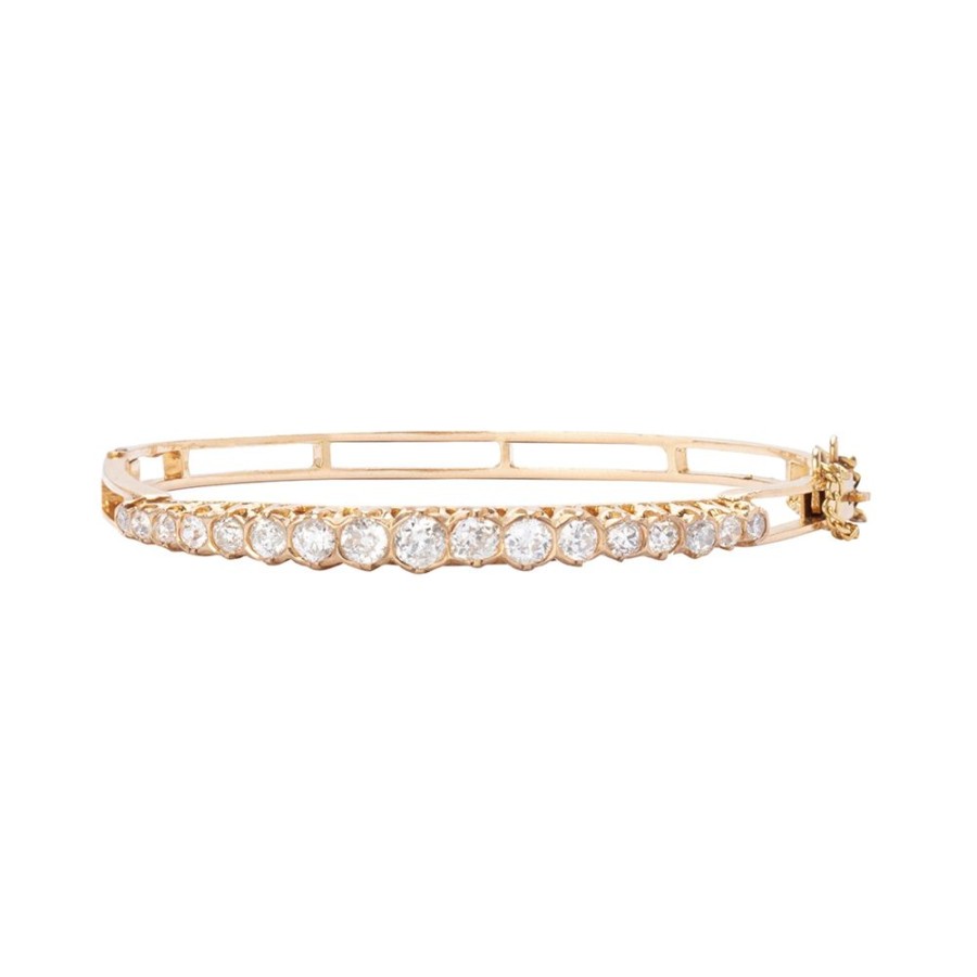 Jewelry Jenna Blake | Vintage Diamond Bangle - Rose Gold