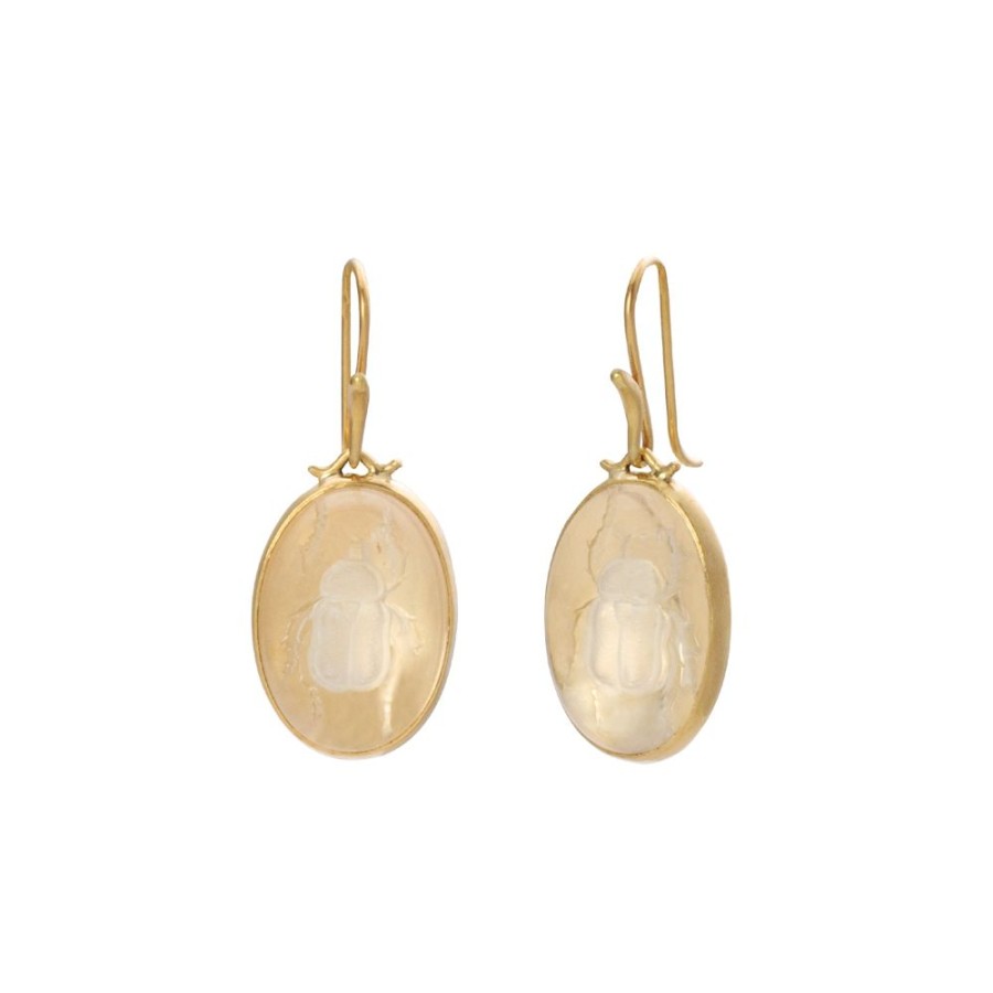 Jewelry Annette Ferdinandsen | Oval Beetle Crystal Cameo Earrings