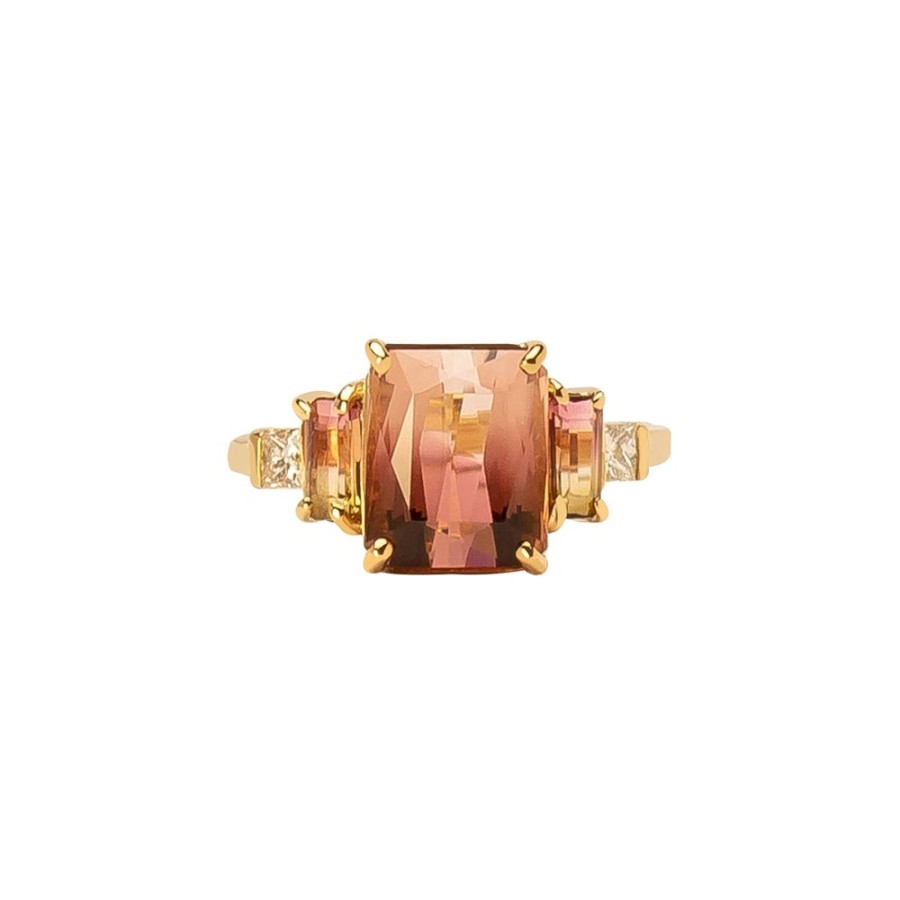 Jewelry Xiao Wang | Neptune Galaxy Ring - Square Tourmaline & Diamond