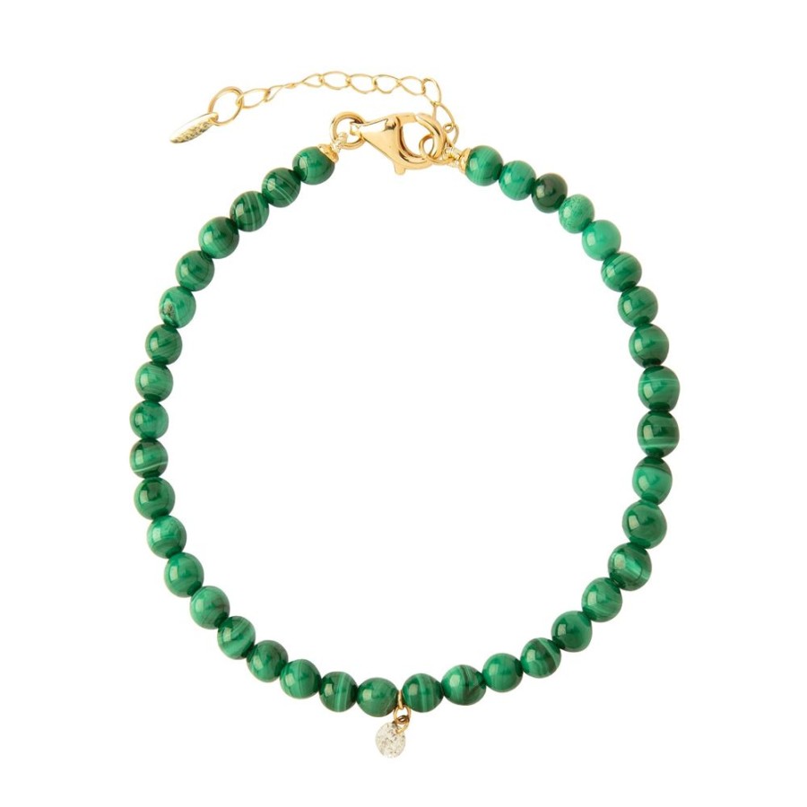 Jewelry Persée Paris | Malachite Bracelet - Yellow Gold