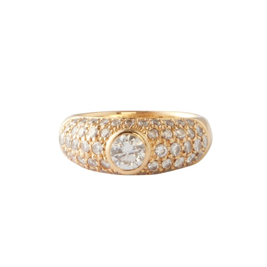 Jewelry Antique & Vintage Jewelry | Pave Diamond Bezeled Ring