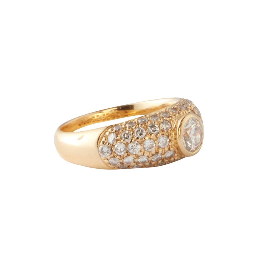 Jewelry Antique & Vintage Jewelry | Pave Diamond Bezeled Ring