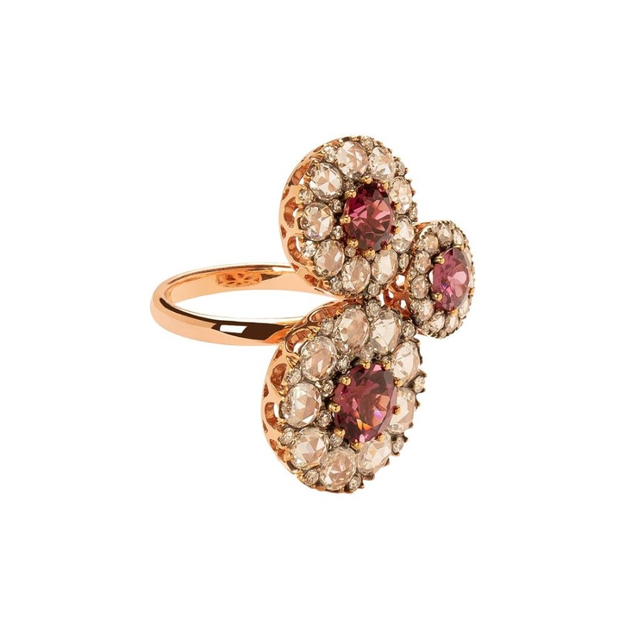 Jewelry Selim Mouzannar | Beirut Rosace Ring - Rhodolite