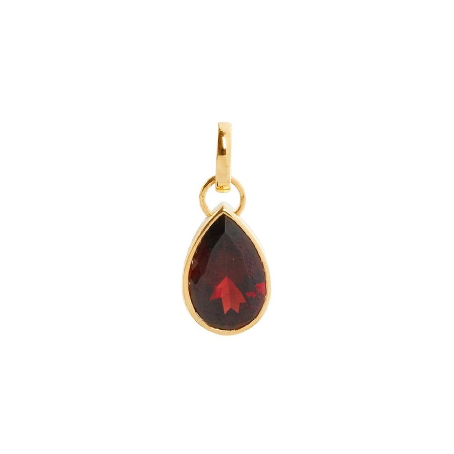 Jewelry Foundrae | Large Forever & Always A Pair Pear Pendant - Garnet