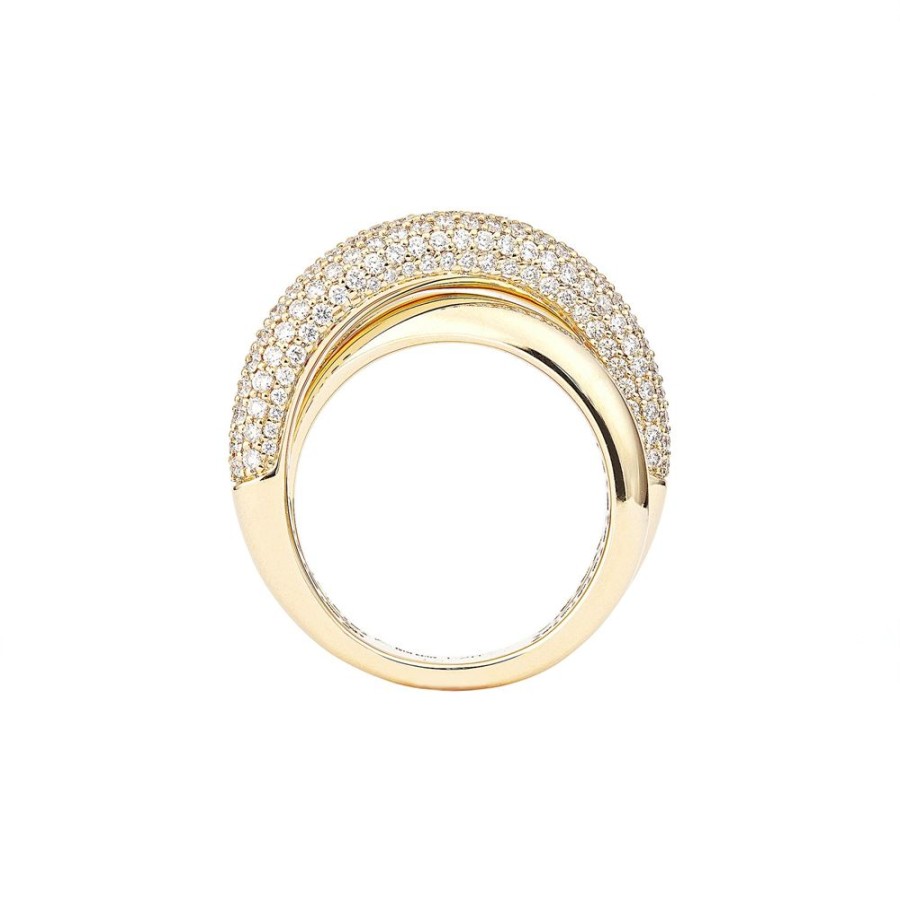 Jewelry Engelbert | Infinity Loop Midi Ring - Half Diamond - Yellow Gold