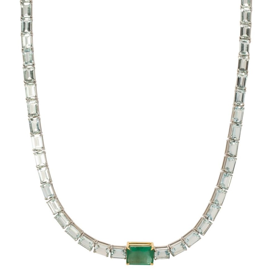 Jewelry YI Collection | Demeter Necklace - Emerald & Aquamarine