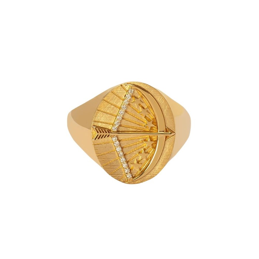 Jewelry Foundrae | Classic Zodiac Signet Ring - Sagittarius