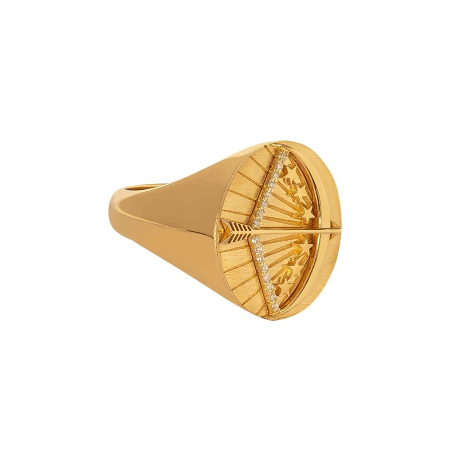 Jewelry Foundrae | Classic Zodiac Signet Ring - Sagittarius