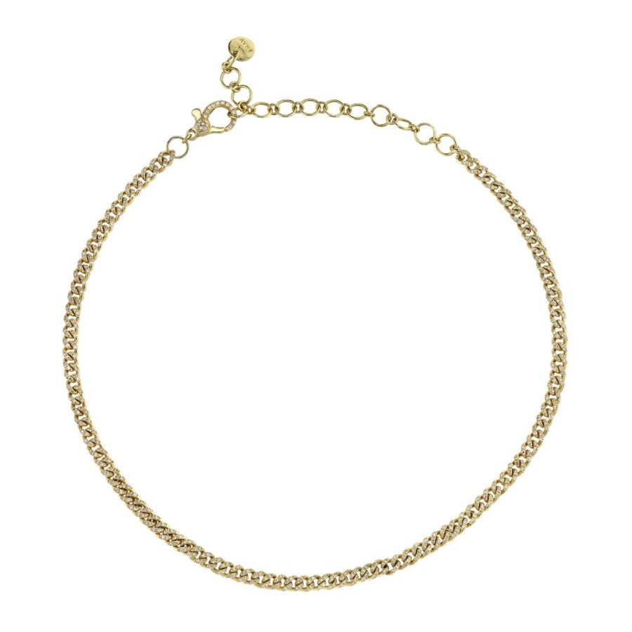 Jewelry SHAY | Baby Link Pave Choker - Yellow Gold