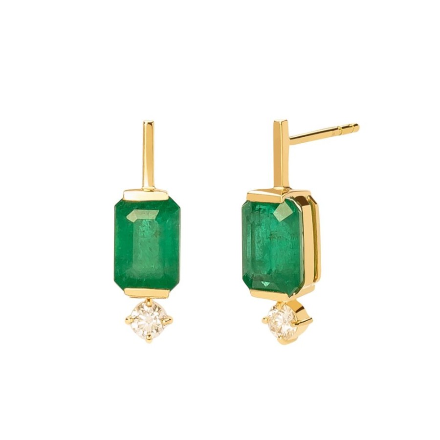 Jewelry YI Collection | Awakening Earrings - Emerald & Diamond