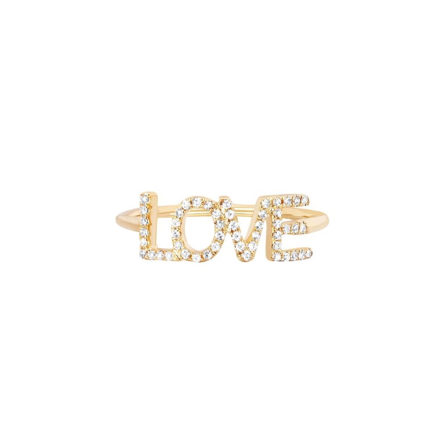 Jewelry EF Collection | Diamond Love Ring - Yellow Gold