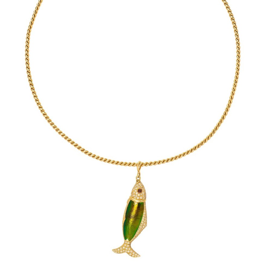 Jewelry Sylvie Corbelin | Le Poisson Polisson Tourmaline Fish Charm