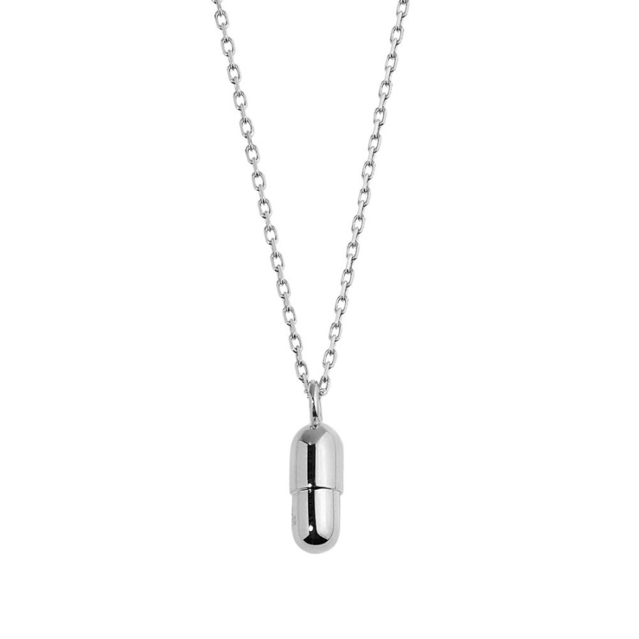 Jewelry Elior | Mini Pill Pendant Necklace - White Gold