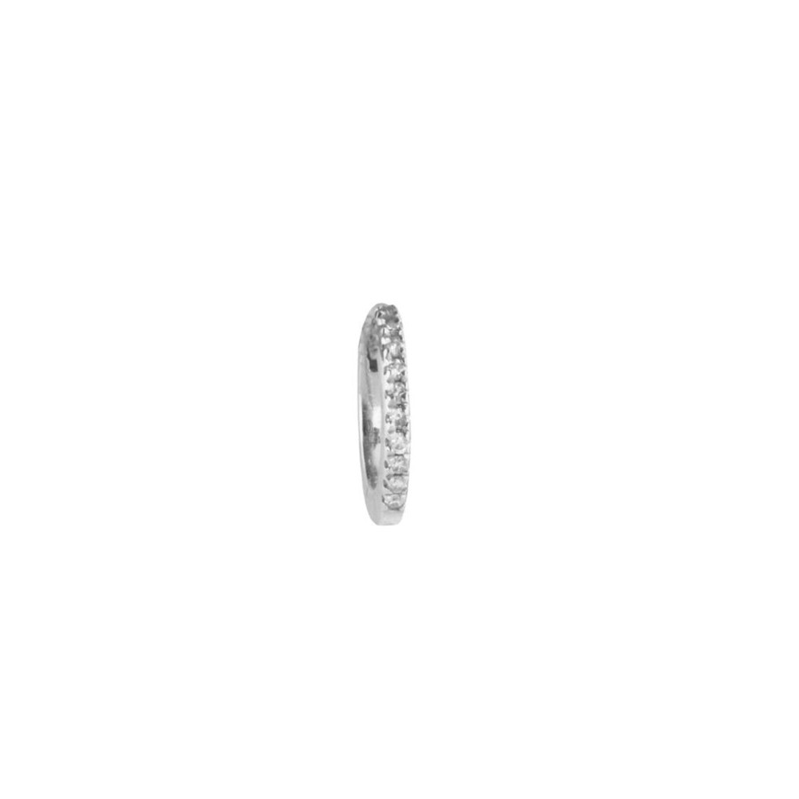 Jewelry Pamela Love | 6.5Mm Pave Diamond Huggie - White Gold