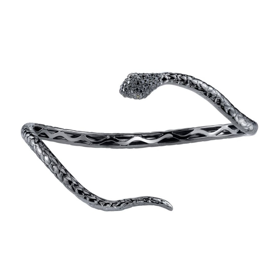 Jewelry Borgioni | Black Diamond Snake Wrap Cuff