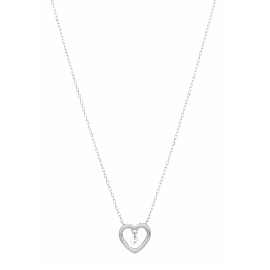 Jewelry Persée Paris | Heart Necklace - White Gold