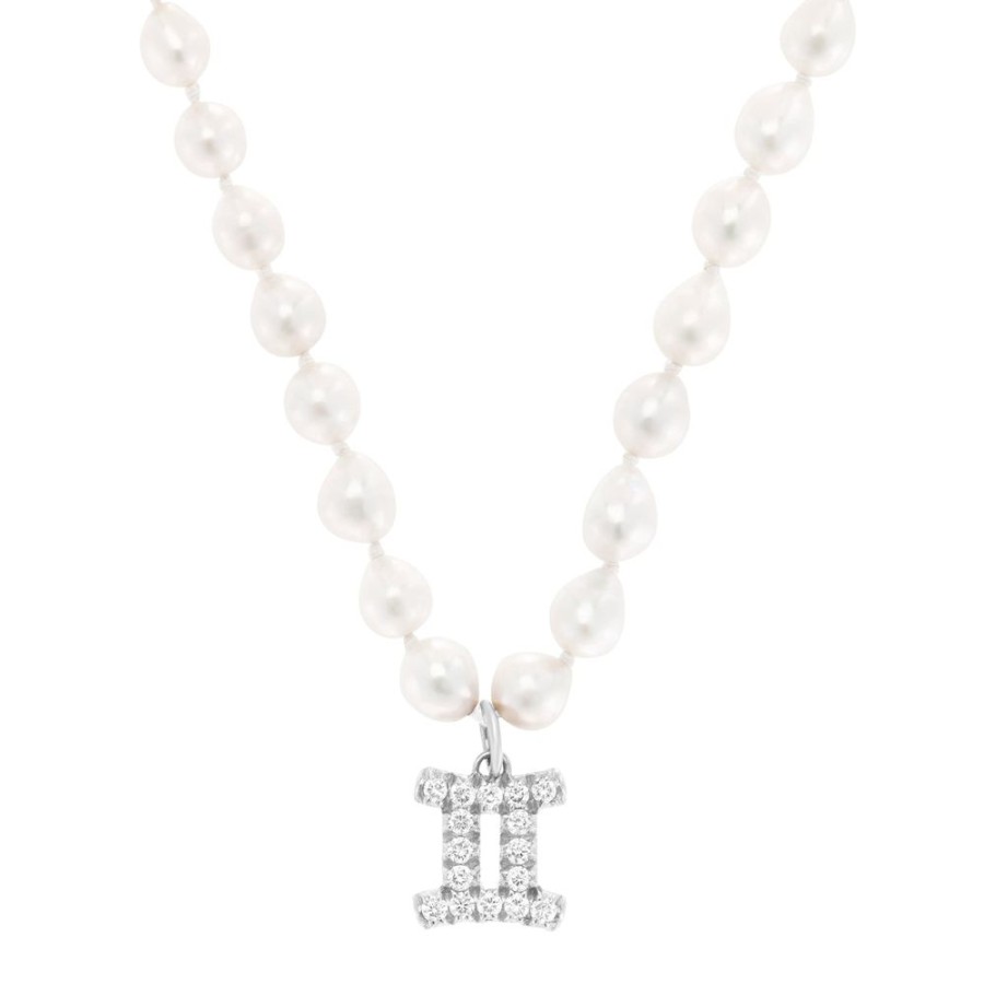 Jewelry Carbon & Hyde | Zodiac Pearl Necklace - White Gold