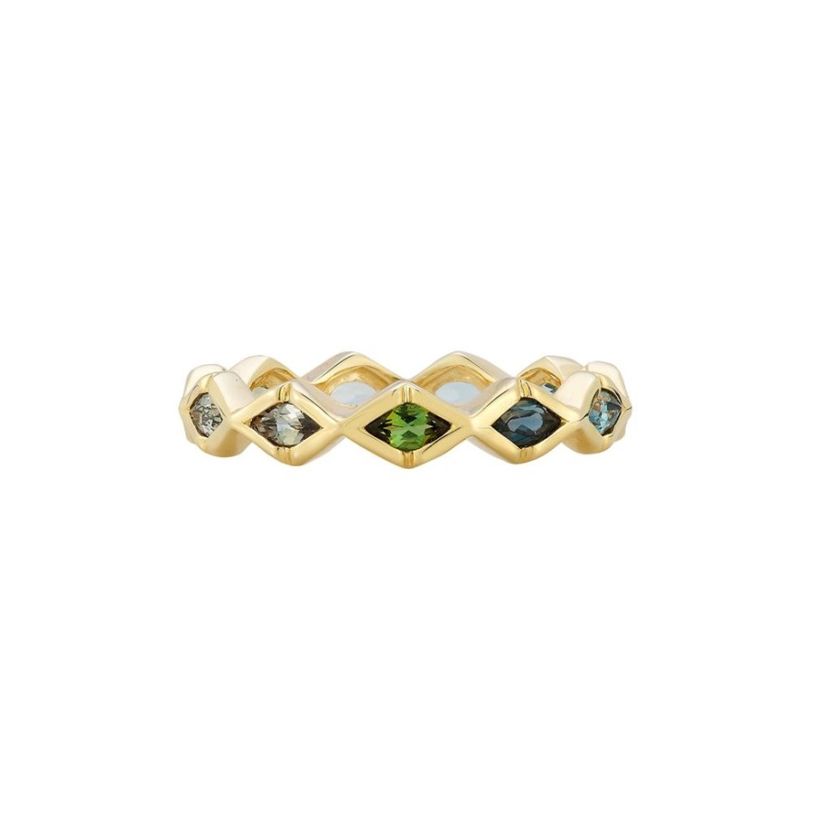 Jewelry Ark | Ecstasy Dreamscapes Stacking Ring - Green Tourmaline