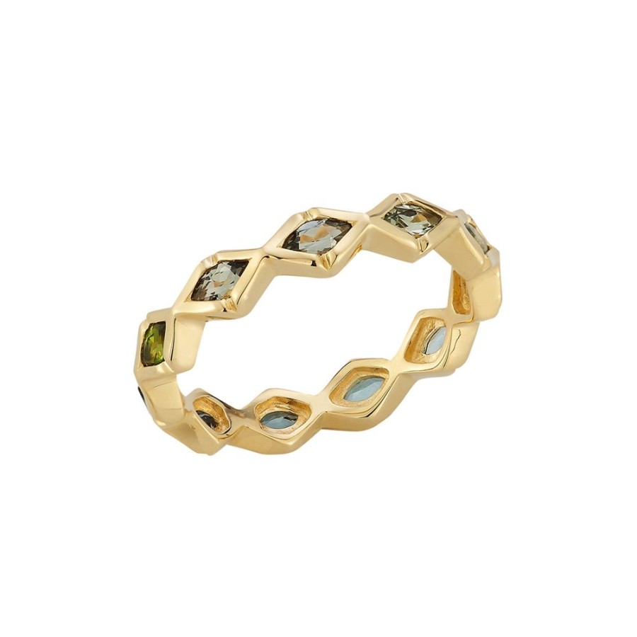 Jewelry Ark | Ecstasy Dreamscapes Stacking Ring - Green Tourmaline