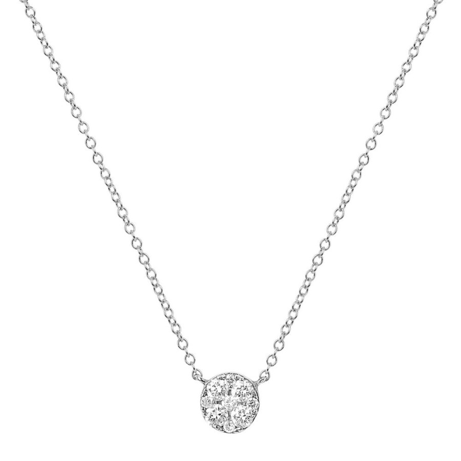 Jewelry EF Collection | Disc Choker Necklace - White Gold