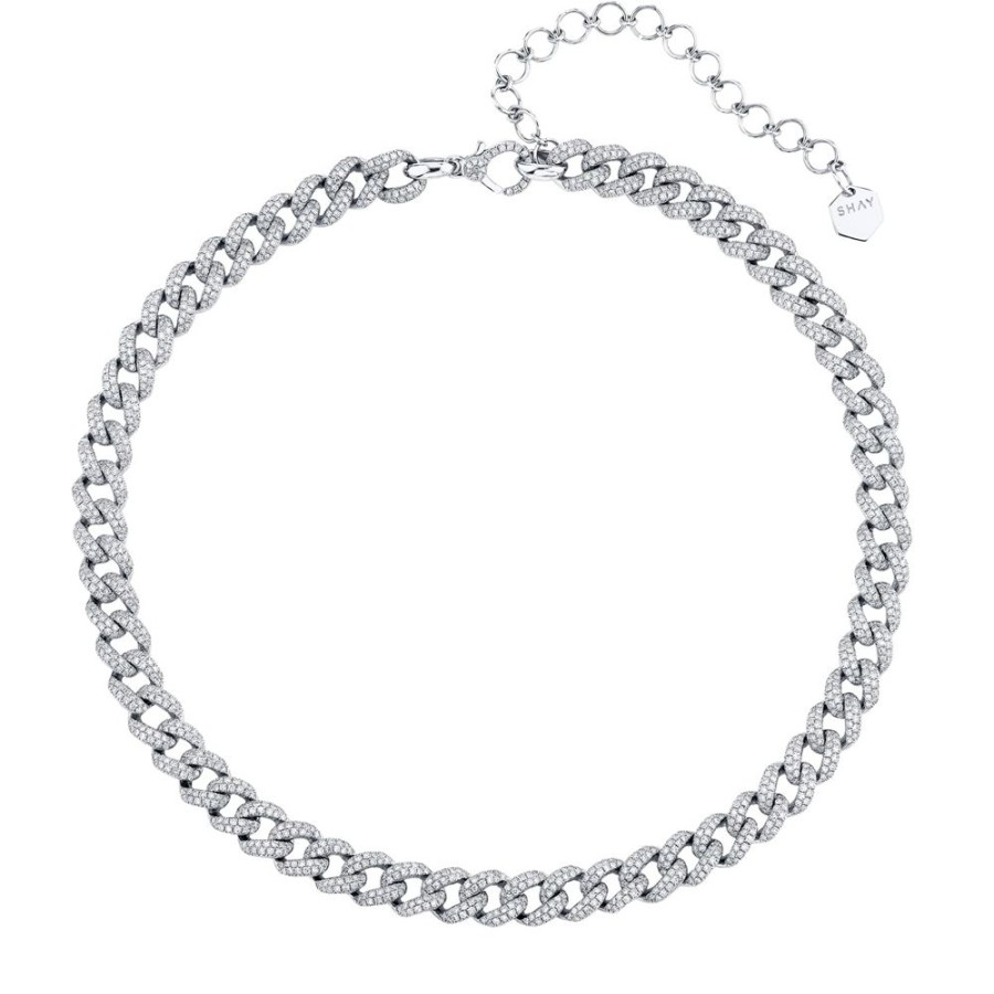 Jewelry SHAY | Medium Full Pave Diamond Link Necklace