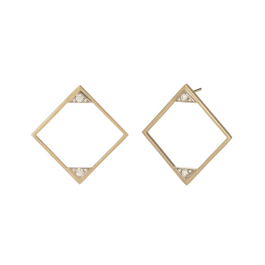 Jewelry Ara Vartanian | Geometric White Diamond Earrings