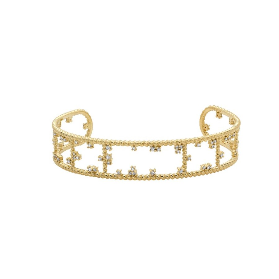 Jewelry Nancy Newberg | Yellow Gold Diamond Sprinkle Cuff